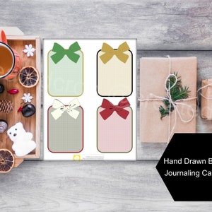 Cartões de diário com laço Coquette - paleta de Natal