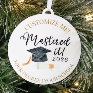 Personalisierte gemeistert Ornament | Custom Masters Abschluss Ornament Klasse von 2026