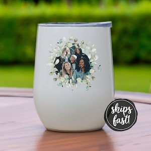 Custom Photo Wine Tumbler | Personalized Wine Glass Gift | Custom Photo Gift Steel Wine Glass Photo Wine Glass Gift Stainless