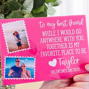 Cartão personalizado de Dia dos Namorados para esposa, marido, namorada, namorado | Cartão postal personalizado de acrílico para presente de Dia dos Namorados Adicione sua foto e mensagem