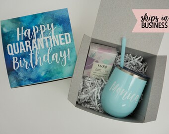 Happy Quarantined Birthday Gift Box Quarantine Birthday Gift Etsy