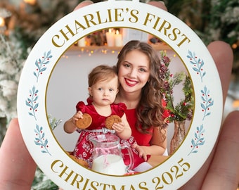 Baby&#39;s First Christmas Photo Ornament | Baby&#39;s First Christmas Ornament Baby Ornament Baby Gift Photo Ornament New Mom Gift