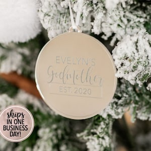Personalized Godmother Ornament | Custom Godmother Name Ornament Godmother Proposal Ornament Will You Be My Godmother Ornament
