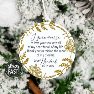 Mother of the Groom Wedding Day Ornament | Thank You For Raising the Man of My Dreams Mother in Law Wedding Day Gift Gift for Mother in Law