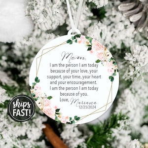 Personalized Mom Christmas Ornament | Mom Christmas Ornament To Mom from Daughter To Mom from Son Custom Ornament for Mom Gift for Mom