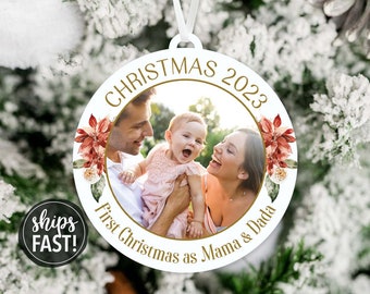 Our First Christmas as Mama and Dada Ornament | Baby's First Christmas Ornament Family of 3 Christmas Ornament New Parents Christmas Gift