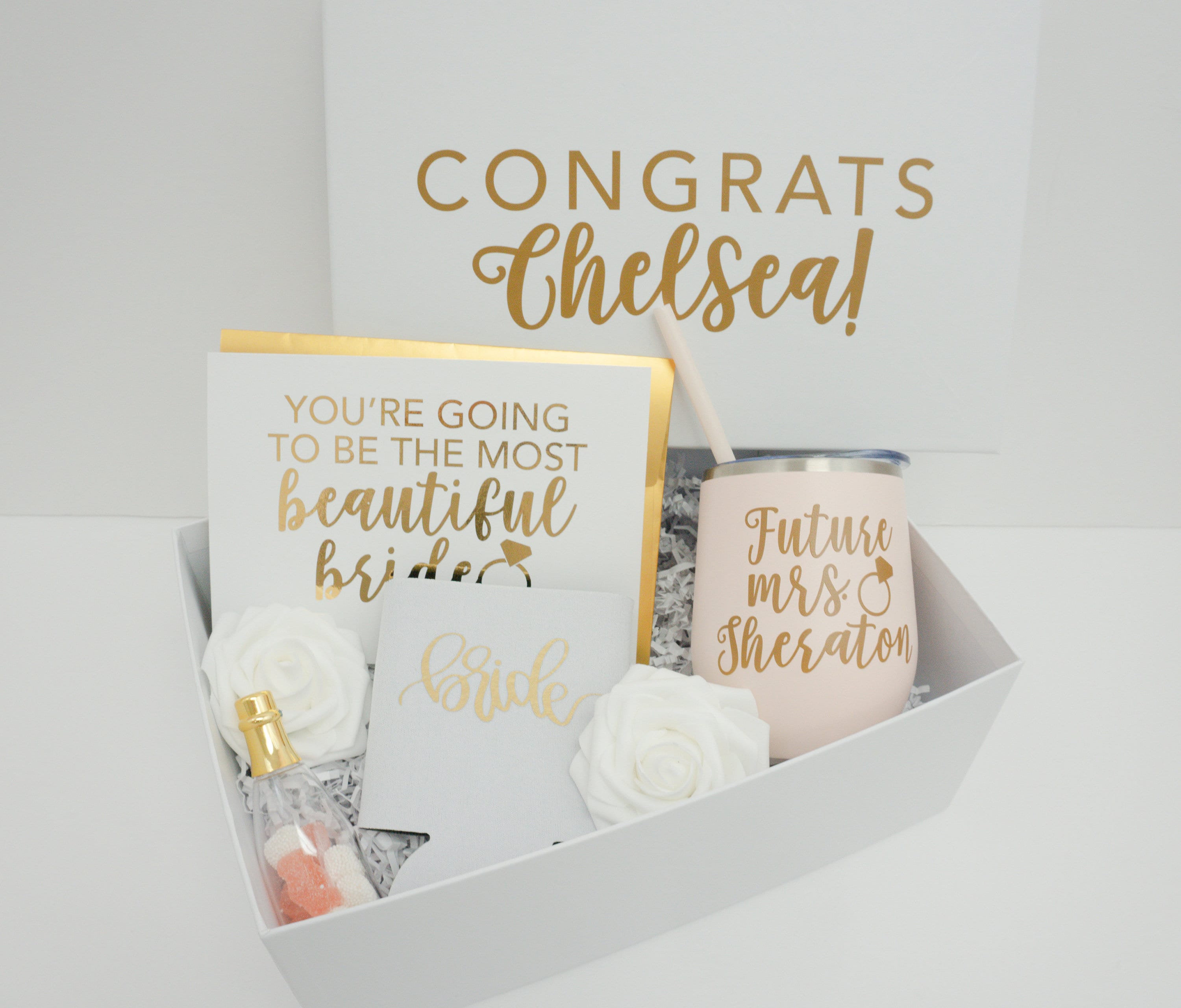 Personalized Engagement Gift Box Engaged Gift Set Engagement Etsy