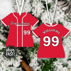 Baseball Jersey Ornament | Baseball Team Jersey Christmas Ornament Baseball Player Team Christmas Gift