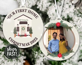 Personalized First Home Christmas Ornament | Our First Christmas in Our First Home Picture Ornament First House Ornament Housewarming Gift