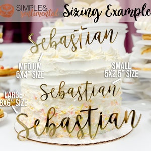 Cake Name Plate Cake Name Plaque Wedding Place Card Birthday Cake Decoration Acrylic Laser Cut image 7