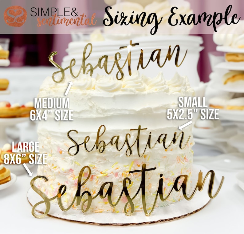 Cake Name Plate Cake Name Plaque Wedding Place Card Birthday Cake Decoration Acrylic Laser Cut image 7
