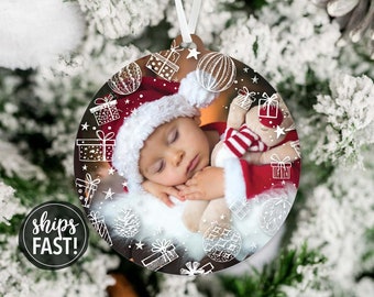 Personalized Photo Ornament | Family Photo Ornament Personalized Christmas Picture Ornament Baby Picture Ornament Wedding Picture Ornament