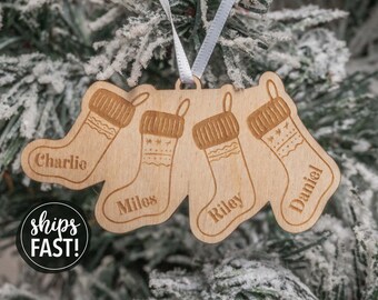 Personalized Family Stockings Ornament | Family Stockings Christmas Ornament Personalized Name Stockings Christmas Ornament