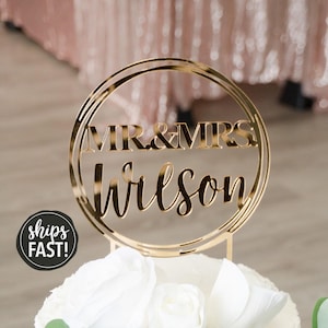 Personalized Mr and Mrs Cake Topper | Wedding Cake Topper Wedding Decorations Wedding Cake Decor Acrylic Wedding Cake Topper Custom