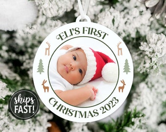 Baby's First Christmas Photo Ornament | Baby's First Christmas Ornament Baby Ornament Baby Gift Photo Ornament New Mom Gift