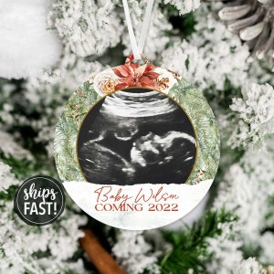 Baby Coming 2024 Christmas Ornament | Pregnancy Announcement Christmas Ornament New Baby Coming 2024 We're Pregnant Ornament