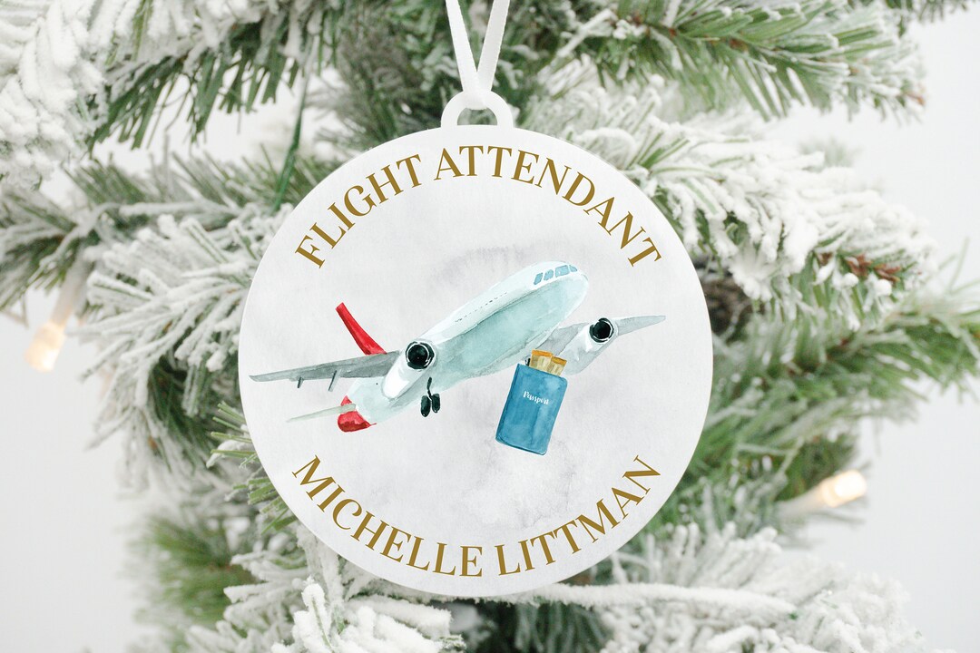 Personalized Flight Attendant Ornament Custom Flight Etsy