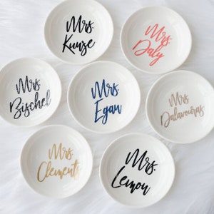 Personalized Mrs Ring Dish Engaged Ring Dish Personalized Ring Dish Gift for Bride Engaged Gift Ring Dish Stocking Stuffer Mrs Gift image 4