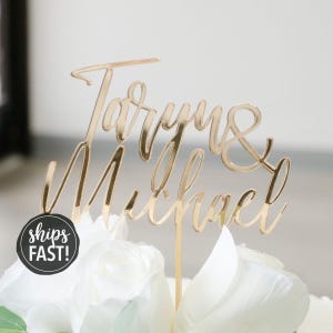 Personalized First Name Cake Topper | Mirrored Name Cake Topper Gold Mirror Cake Topper Custom Birthday Cake Topper Baby Shower Cake Topper