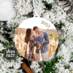 Personalized Date Photo Ornament | Family Picture Ornament Personalized Family Christmas Ornament Baby Picture Ornament