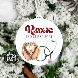 Personalized Labor and Delivery Nurse Ornament | Personalized Registered Nurse Ornament Custom Graduated BSN Ornament Nurse Graduation Gift