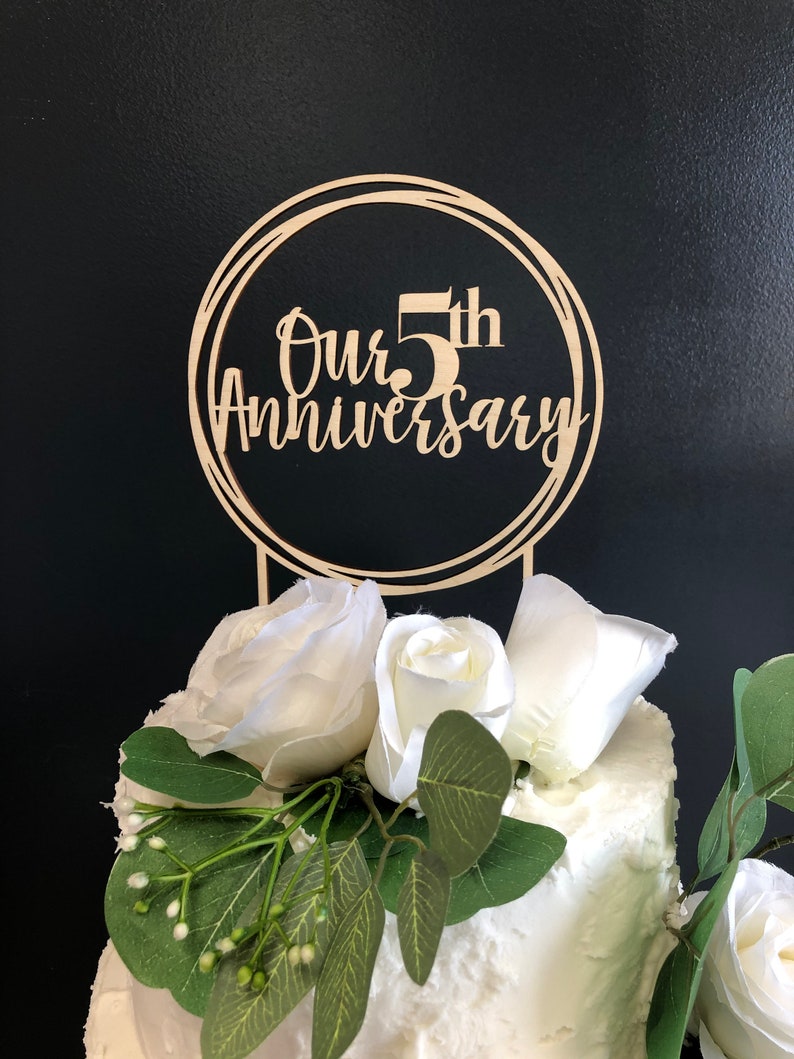 Personalized Our Anniversary Cake Topper Anniversary Party Etsy