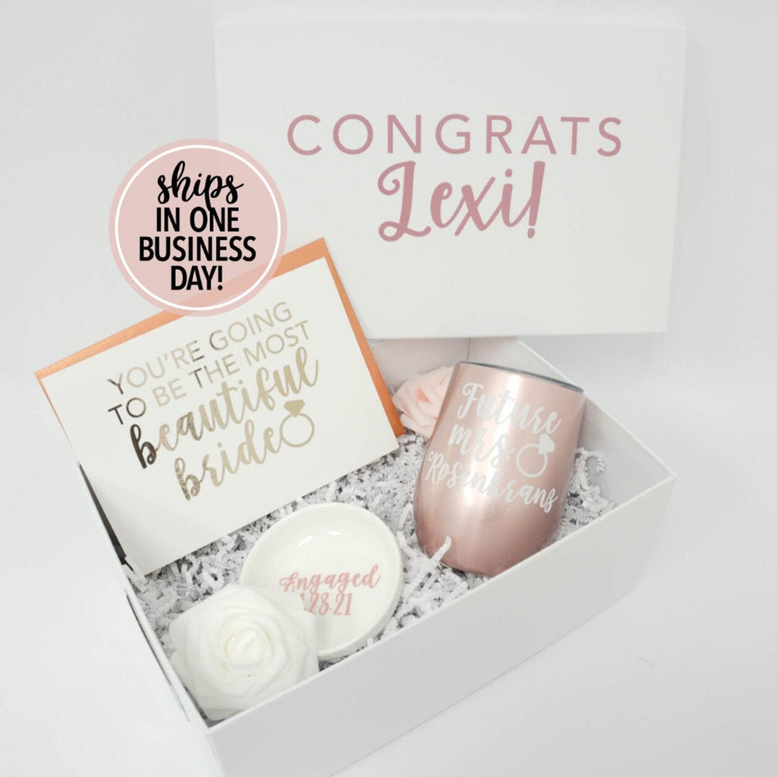 Engagement Gift Box Engaged Gift Set Engagement Gift Set Etsy