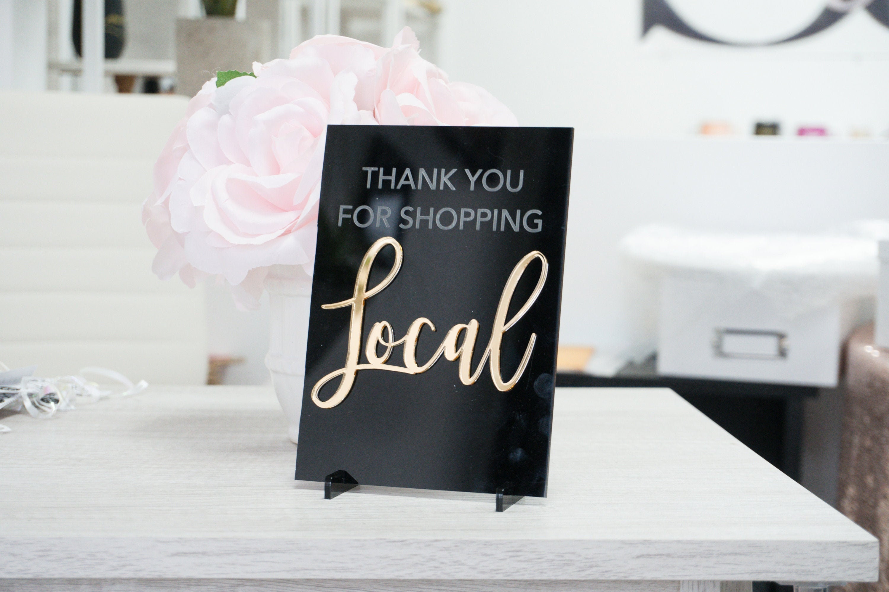 Thank You for Shopping Local Sign Boutique Sign Small - Etsy