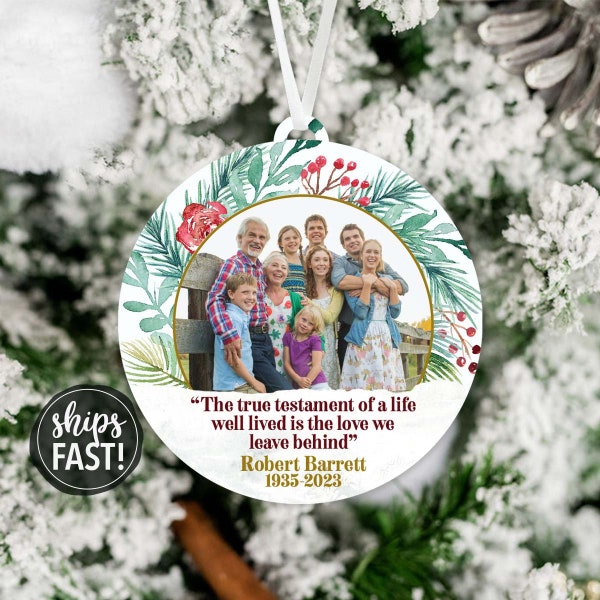 In Memory Of Photo Ornament | Personalized Remembrance Ornament Custom Passed Away Ornament In Loving Memory Picture Ornament