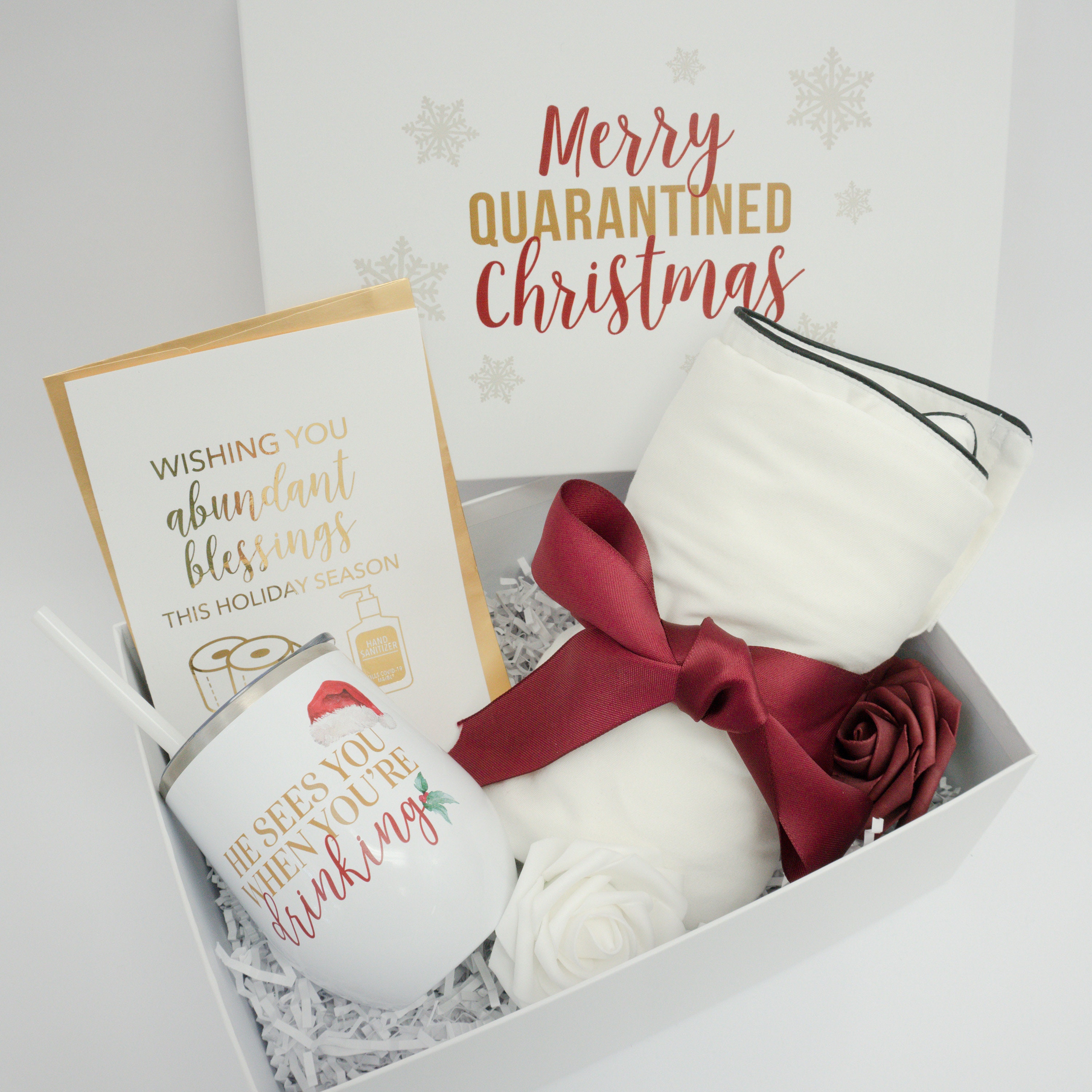 Merry Quarantined Christmas Gift Box with Pajamas Christmas Etsy