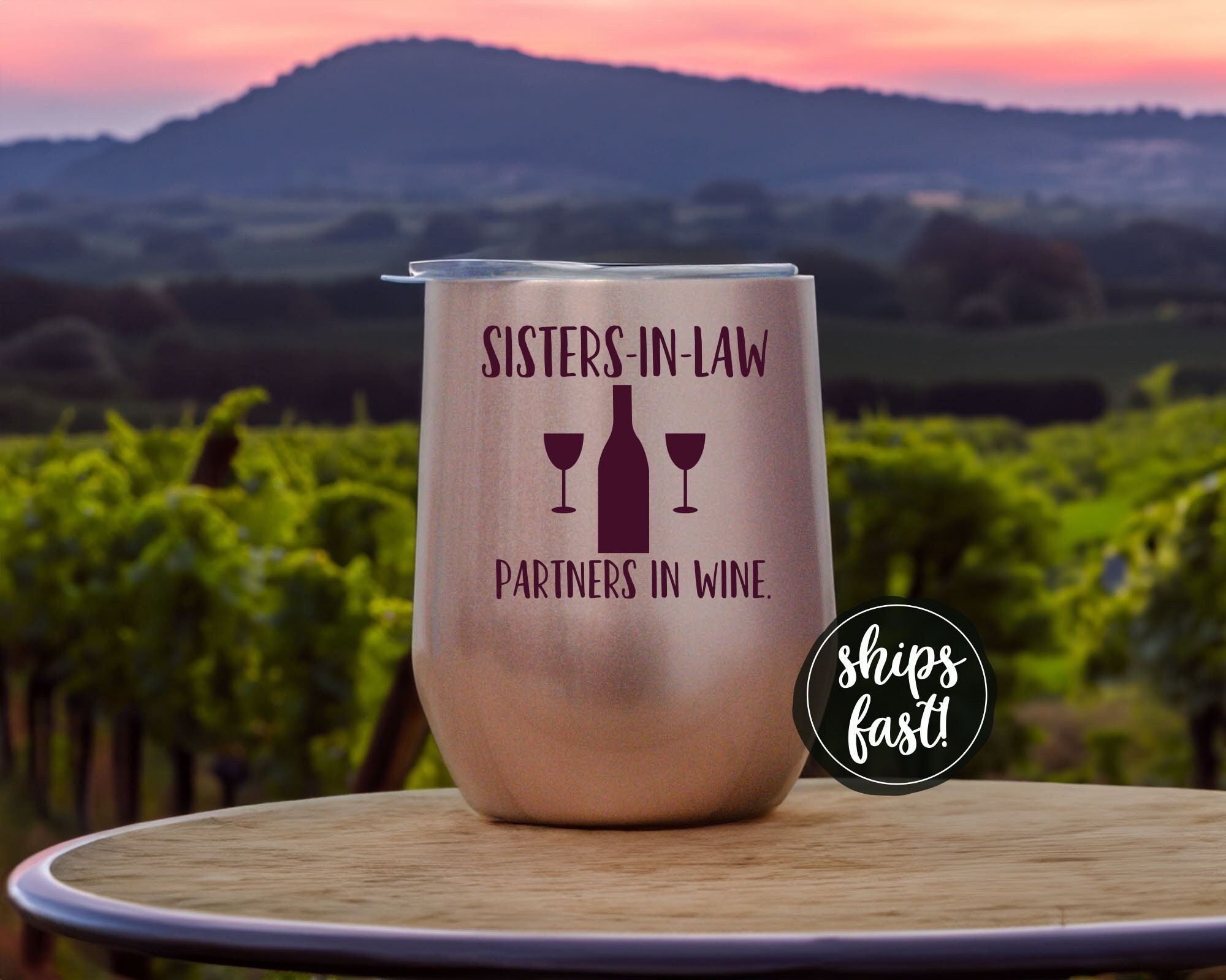 Sisters in Law Partners in Wine Tumbler | Gift for Sister in Law | Funny Sister in Law Gift