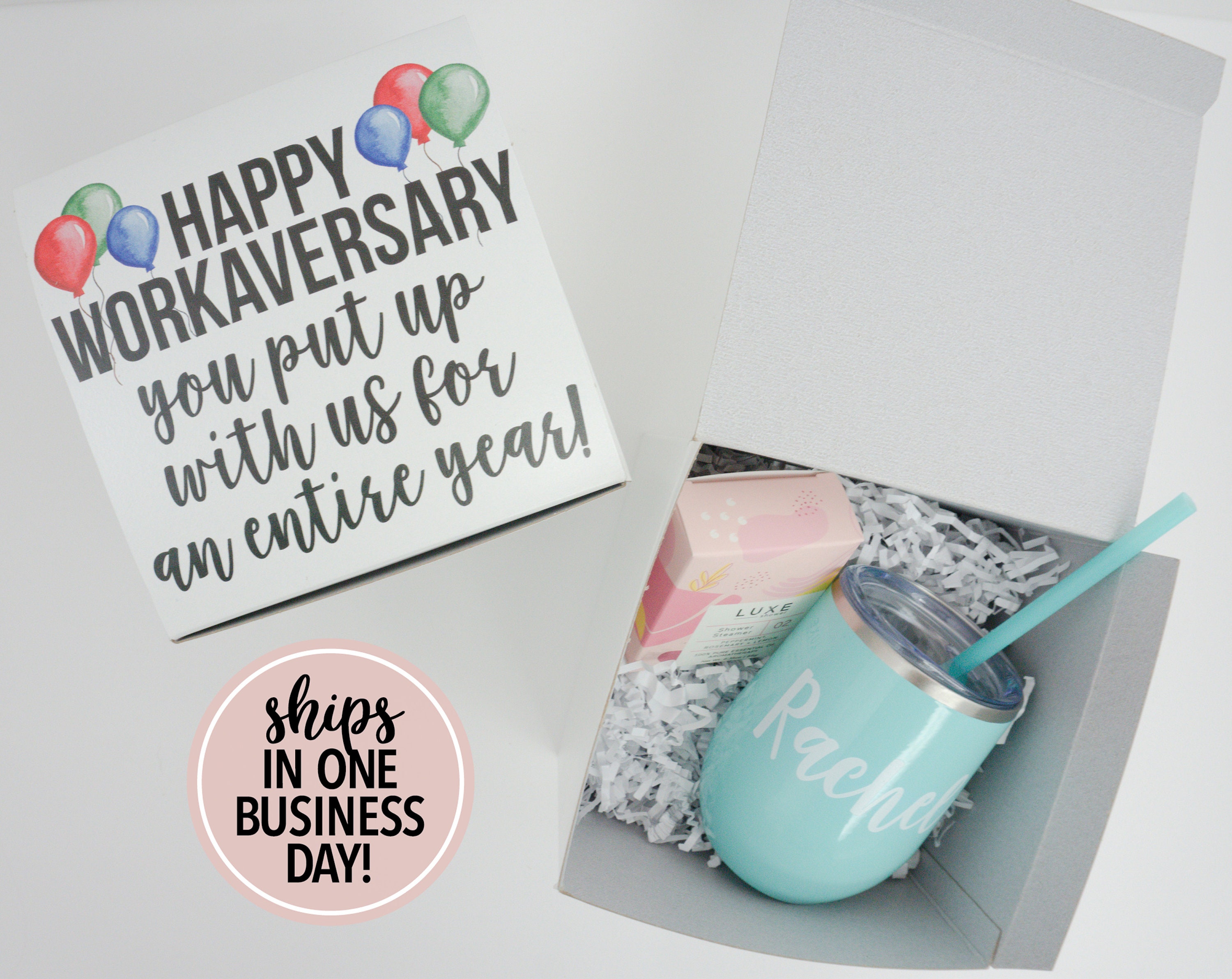 Happy Work Anniversary Gift Box Happy Workaversary Gift Box Etsy