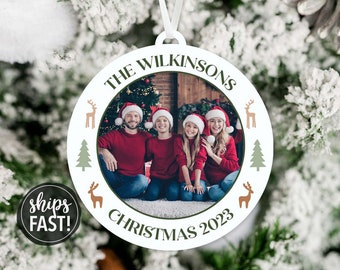 Personalized Family Photo Christmas Ornament | Family Christmas Ornament Kids Photo Ornament Christmas Card Ornament Gift for Family