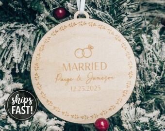 Personalized Married Christmas Ornament | Married Ornament Personalized Wedding Ornament Personalized Mr and Mrs Ornament