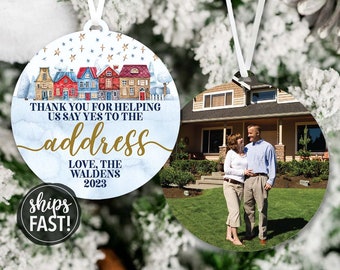 Thanks for Helping Us Say Yes to the Address Real Estate Agent Ornament | Personalized Real Estate Agent Ornament Gift for Real Estate Agent