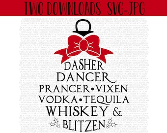 reindeer shirt - Santa's reindeer - Dasher Dancer Prancer Vixen Vodka Tequila Whiskey Blitzen - Funny christmas shirts - Drinking shirt