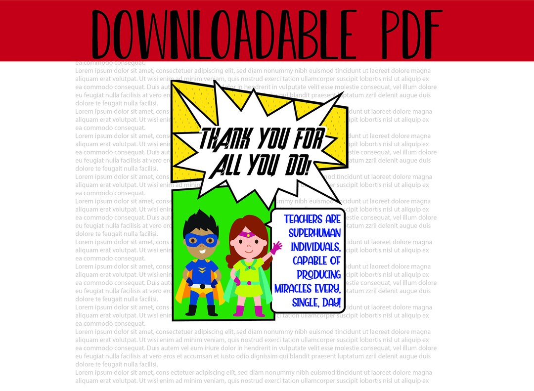 Teacher Appreciation Week - Teacher Appreciation Gift - Superhero ...