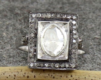 Details about / 925 Sterling Silver Ring Polki Ring Polki Diamond Ring Stack Ring Gift For Women