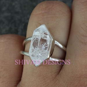 Natural Herkimer Diamond Ring, Herkimer Diamond Ring, Herkimer Diamond Ring, 925 Sterling Silver Ring, Crystal Herkimer Ring, Gift For Her