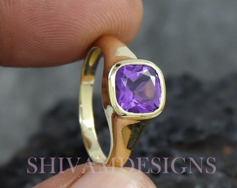 Amethyst Signet Ring Man Signet Ring African Amethyst Ring Gold