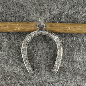 Pave Diamond Horseshoe Necklace, Diamond Horseshoe Pendant, Horseshoe Charm Necklace with Diamonds, Minimalist Pendant, Christmas Gift Items