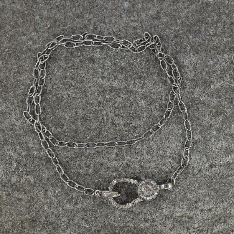 Genuine Pave Diamond Lobster Clasp Necklace Diamond Pendant Etsy
