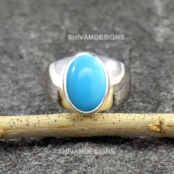 ターコイズリング、925スターリングシルバーリング、男性用