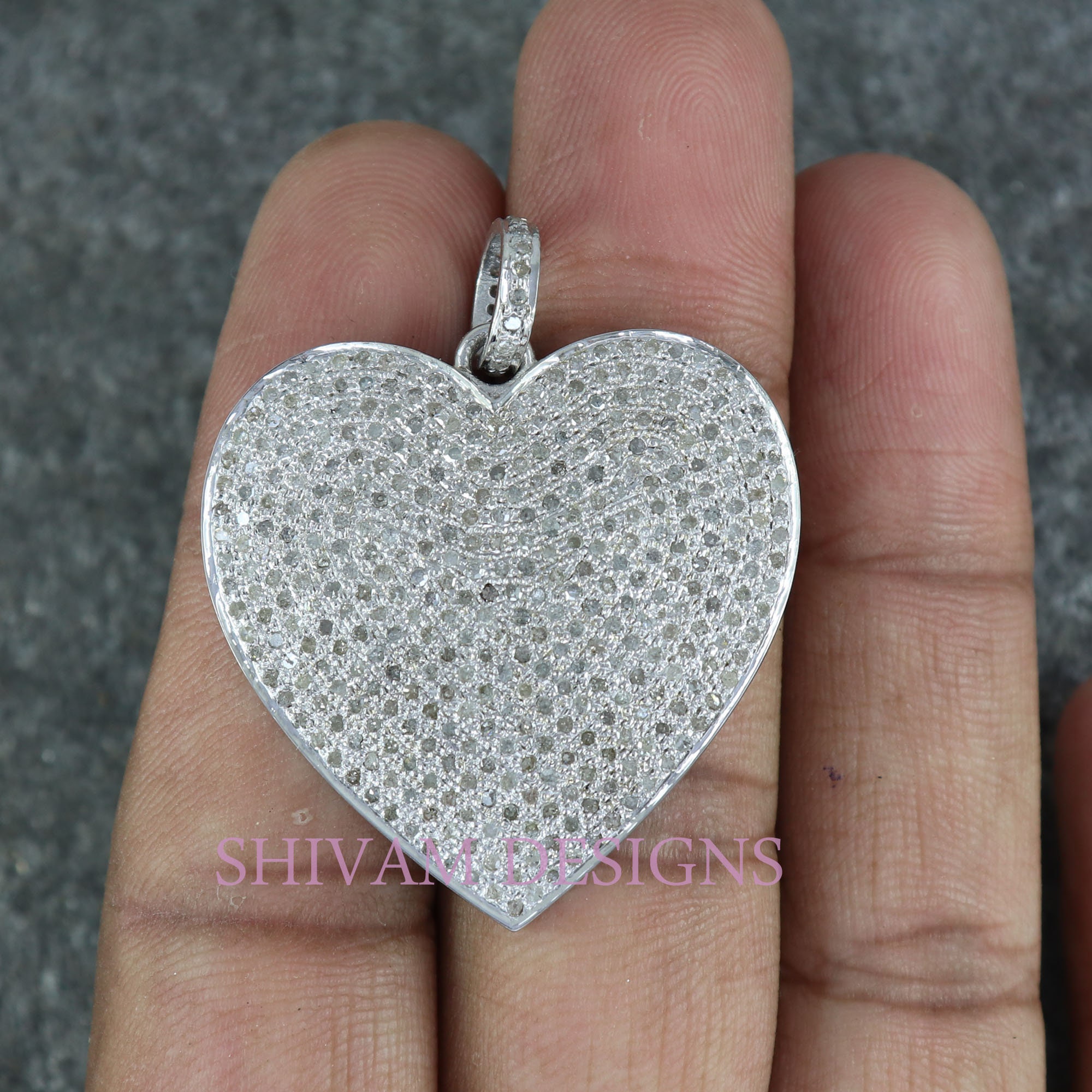 Update 83+ diamond pave heart necklace latest