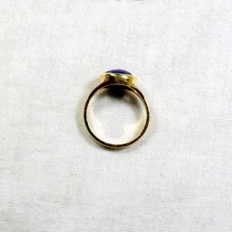 Natural Lapis Lazuli Gemstone 18K Gold Plated Ring Available in All Sizes JG82S