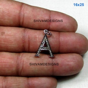 Collar con nombre personalizado, colgante con inicial personalizado, collar con diamantes, colgante con inicial de diamante pavé, colgante con letras del alfabeto, collar con nombre
