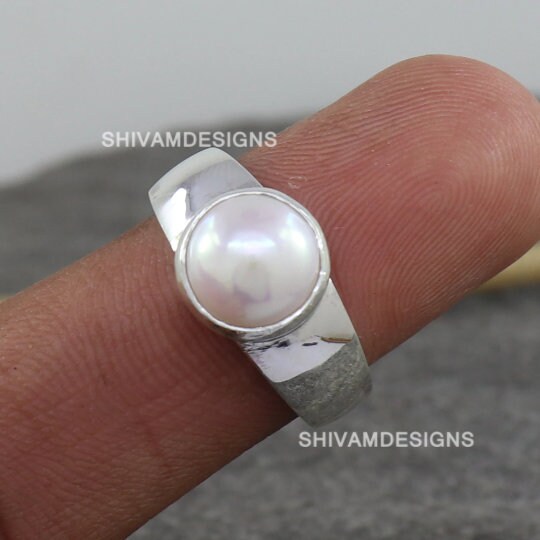 Geometrically Exaggerated Large Pearl Irregularity Open Ring for Girl Women  Ins 2023 New