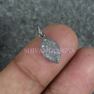 Diamond Charm, Marquise Diamond Charm Disc, Diamond Pendant Necklace, Diamond Pave Finding Charm, Diamond Connector, Diamond Components