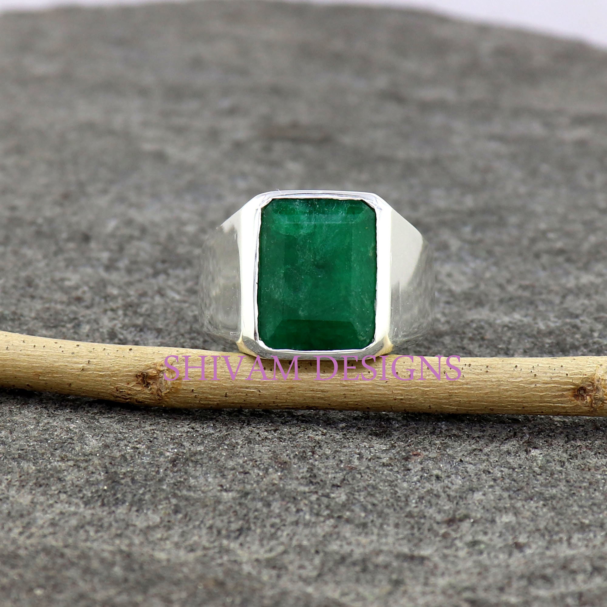 Oval Cut Natural Zambian Rich Green Emerald Men and Women Ring Sterling  Silver 925 Handmade Green Emerald Ring Real Zamurd Ring Panna Ring - Etsy