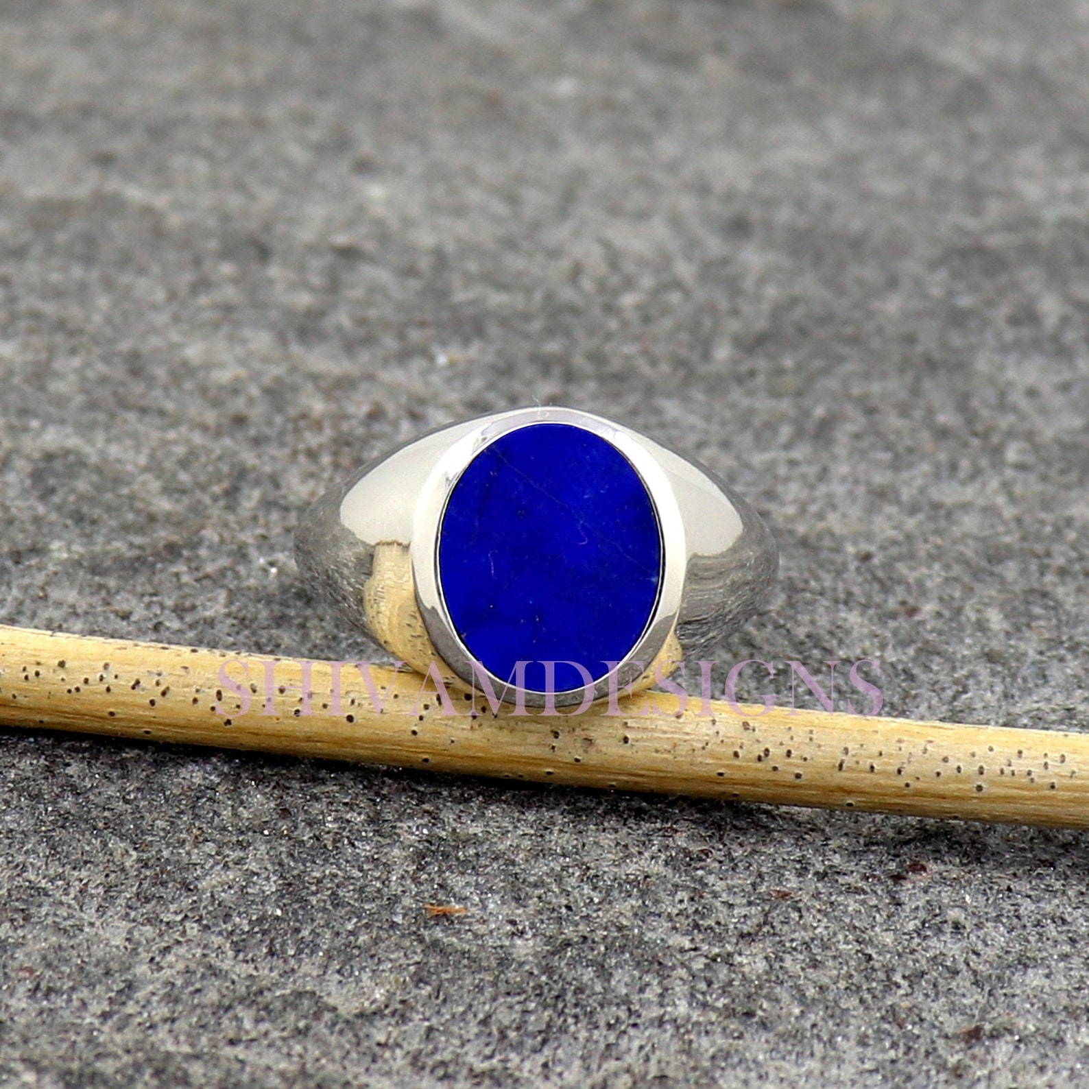 Natural Lapis Lazuli Ring Mens Ring 925 Sterling Etsy
